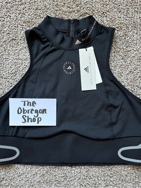ADIDAS STELLA MCCARTNEY TRUEPACE HEAT RDY RUNNING CROP TOP WOMENS XL BLACK NEW